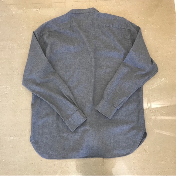 Uniqlo Flannel Button Down Sz M Gray - Picture 5 of 5